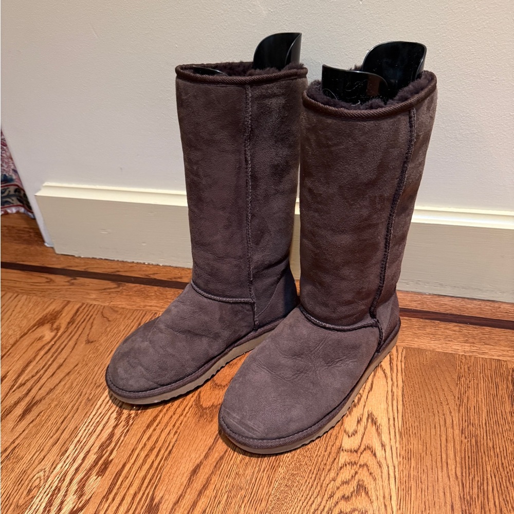 UGG Classic Brown Suede Knee-High Boots